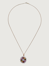 Rear View of Noor Pendant Necklace in 18K Rose Gold Plated 925 Sterling Silver Fixed Length 18k Brass Metal Stone One Size 6.3gms