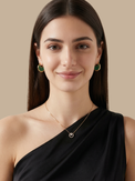 Alternate View of Model Wearing Rhea Ring Solitaire Pendant Necklace Adjustable Length 925 Sterling Silver 17 inches 2.9gms