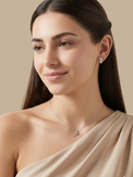 Alternate View of Model Wearing Anello Infinito Stud Earrings Jewelry for Pierced Ears 925 Sterling Silver One Size 1.8gms