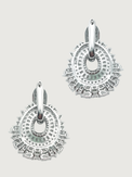 Rear View of Veronica Convertible Stud & Dangle Earrings - Versitile 2 in Silver earrings Jewelry for Pierced Ears Metal Rhodium Plated Brass 4 cm 19.2gms Mix
