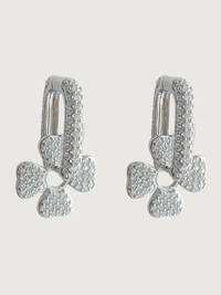 Front View of Heidi Huggie Hoops in 925 Sterling Silver Jewelry for Pierced Ears Metal One Size 5.5gms