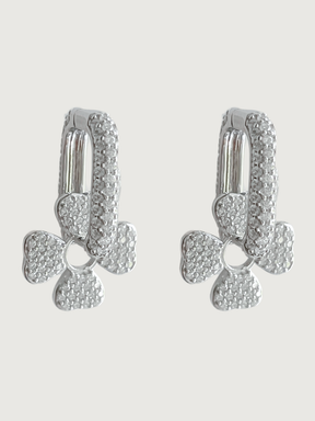 Front View of Heidi Huggie Hoops in 925 Sterling Silver Jewelry for Pierced Ears Metal One Size 5.5gms