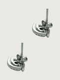 Rear View of Aria's Silver Mini Evil Eye Stud Earrings in Sterling Jewelry for Pierced Ears 925 Metal Stone One Size 2.1gms