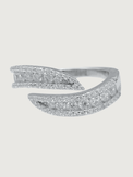 Front View of Jane Open Adjustable Ring in 925 Sterling Silver Comfort Fit Metal 4.67gms