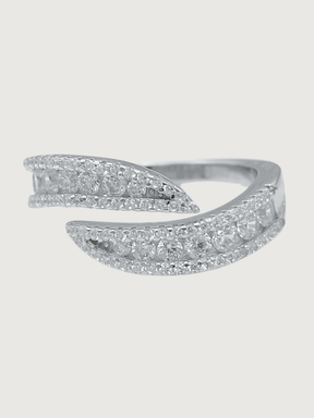 Front View of Jane Open Adjustable Ring in 925 Sterling Silver Comfort Fit Metal 4.67gms