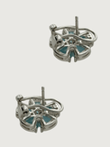 Rear View of Forget Me Not Stud Earrings in Sterling Silver Jewelry for Pierced Ears 925 Metal Stone One Size 5.4gms