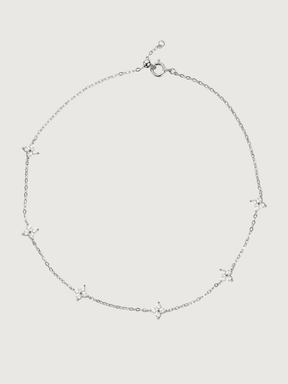 Front View of Irene Star Charm Anklet in 925 Sterling Silver Adjustable Length 1.7gms