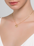 Model Wearing Aara Butterfly Necklace in 18K Gold Plated Sterling Silver Adjustable Length 18k 925 Metal One Size 2.7gms