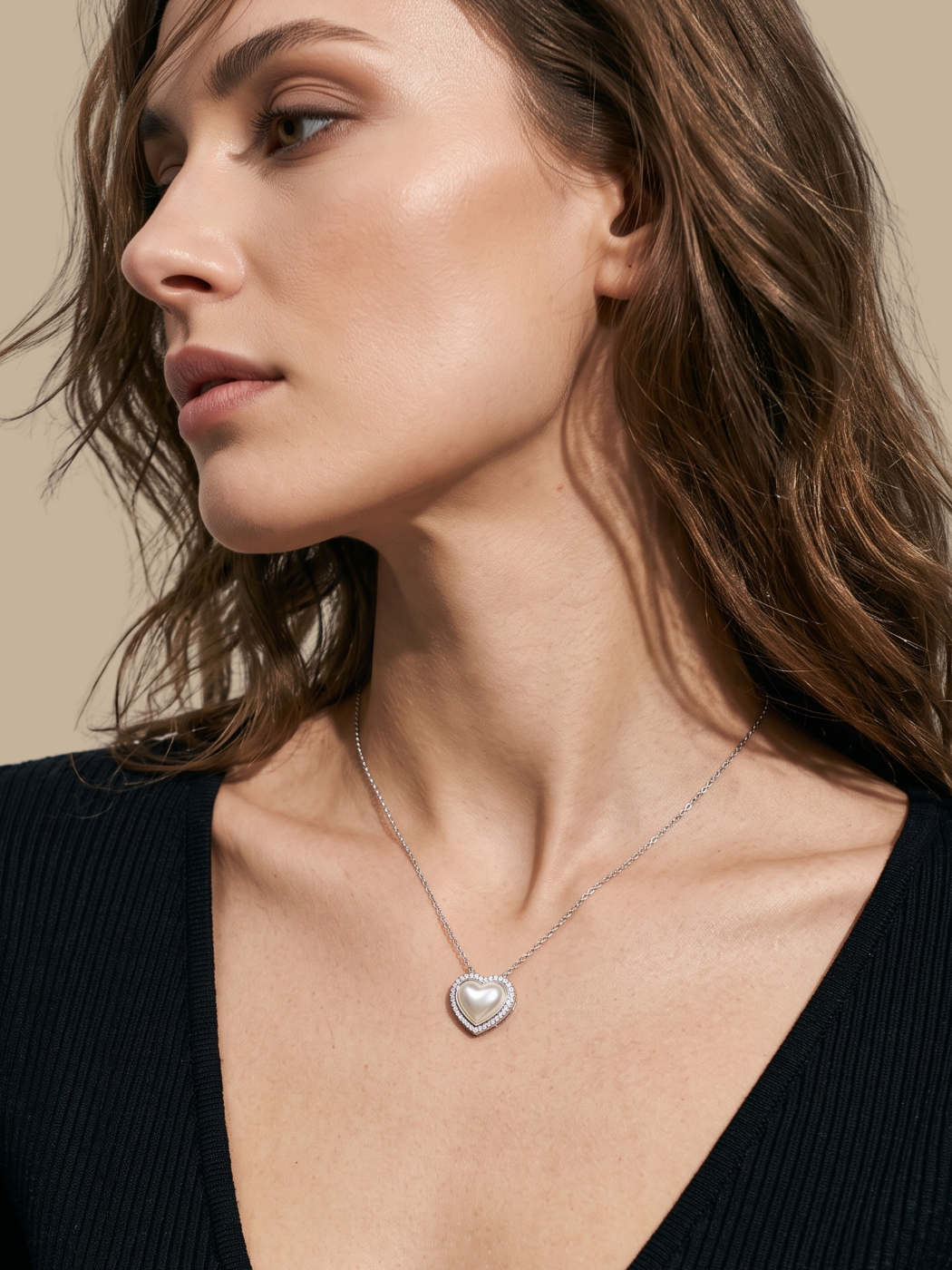 Amora Silver Heart Pendant Necklace