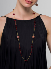 Azana Necklace In 18K Gold Plated Sterling Silver Red