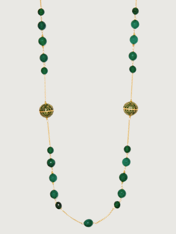 Azana Necklace in 18K Gold Plated Sterling Silver- Green