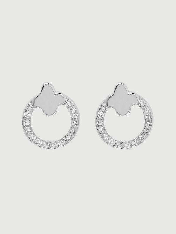 Charmaine Circle Stud Earrings in Sterling Silver