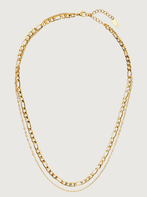 Duo Layered Necklace in 18k Gold-plated Stainless Steel
