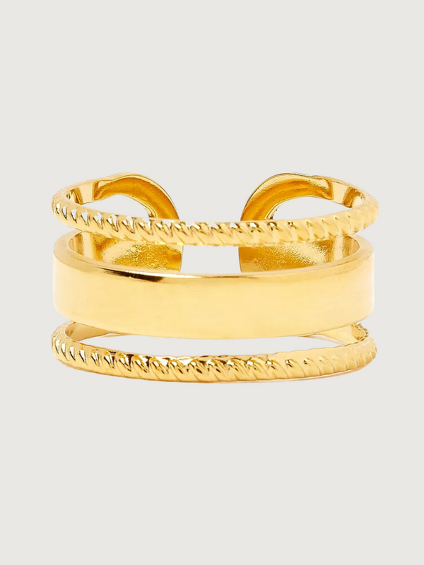 Offener Ring Isabella aus 18 Karat vergoldetem Edelstahl
