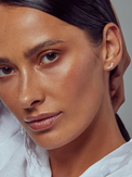 Alternate View of Model Wearing Kylie Single Stud Earring in 925 Sterling Silver Jewelry for Pierced Ears Metal Stone One Size 0.5gms