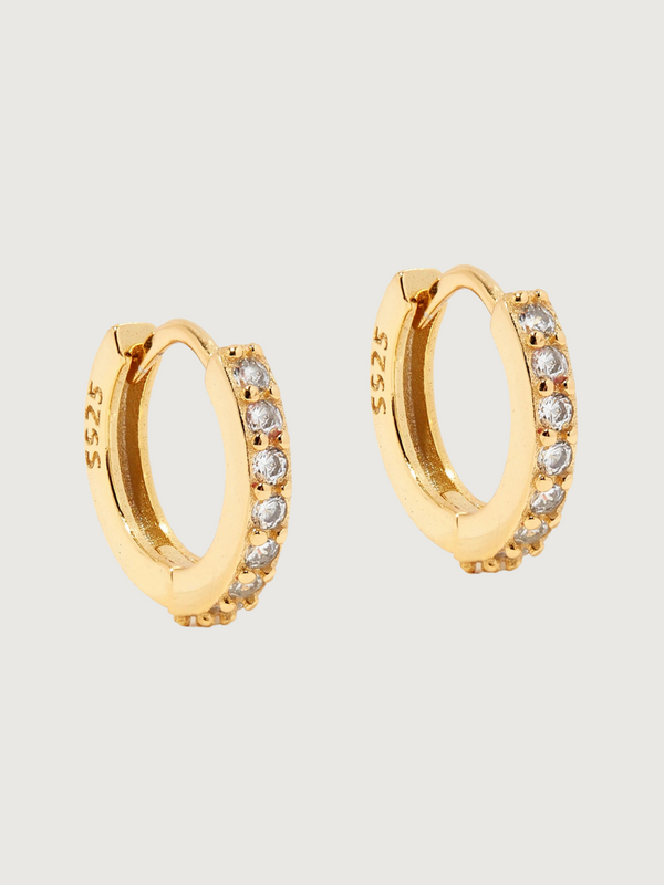 Lana Huggie Hoop Earrings in Sterling Silver with 18K Gold Plating