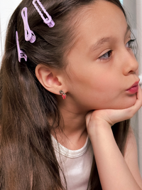 Alternate View of Model Wearing Little Princess Butterfly Dangle Earrings in Sterling silver Jewelry for Pierced Ears 925 Silver Metal One Size 1.8gms