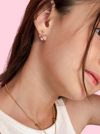 Alternate View of Model Wearing Little Princess Butterfly Earrings in 18K Gold Plated Sterling Silver Jewelry for Pierced Ears 18k 925 Metal One Size 1.8gms