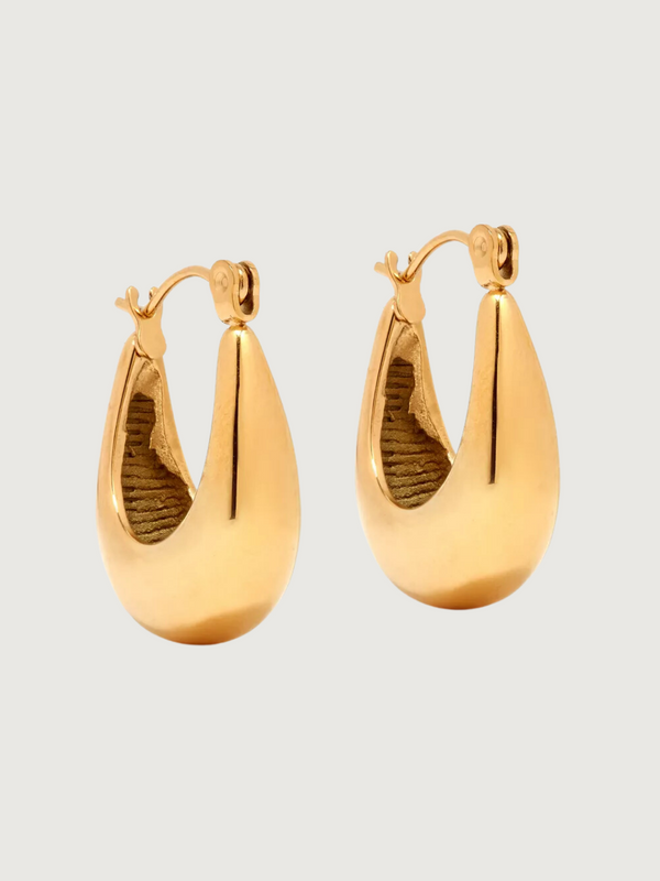 Mia Moon Bucket Earrings in 18K Gold Plated Stainless Steel