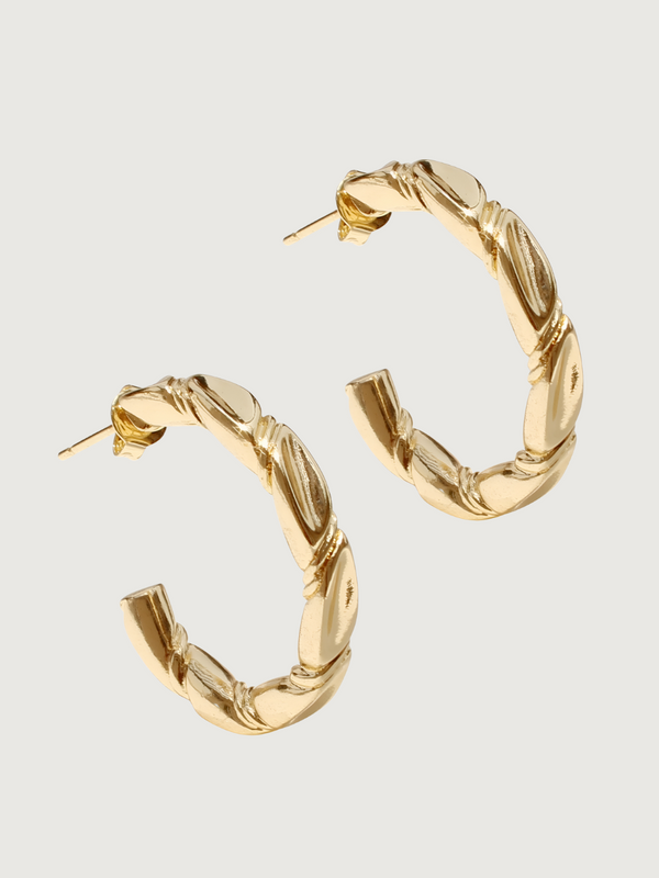 Monika Hoop Earrings in Brass with 18K Gold Plating