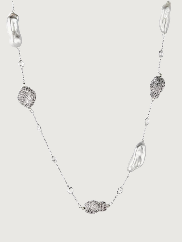 Lange Natasha-Halskette aus Sterlingsilber