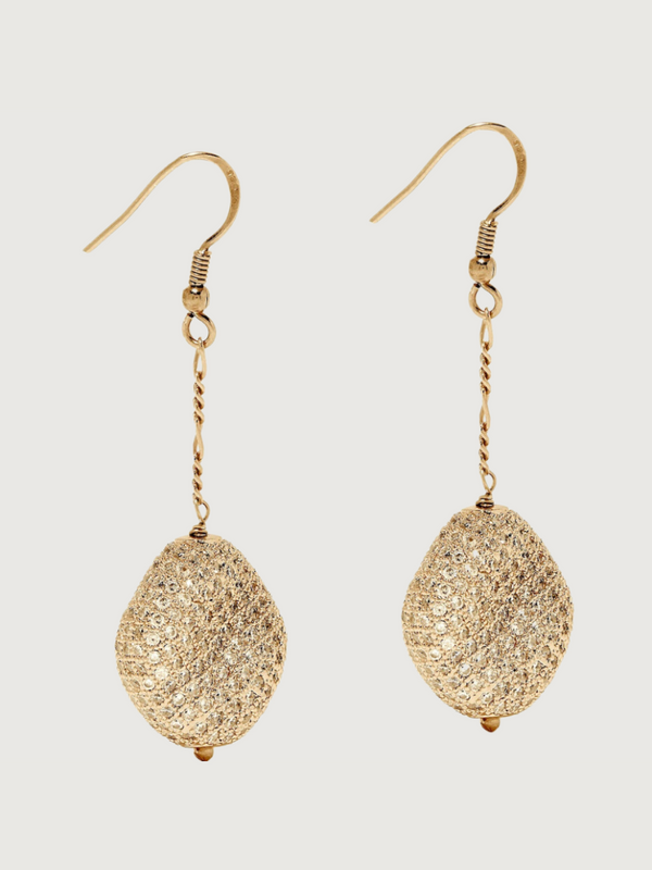 Natasha Nugget Dangle Earrings in 18K Gold Plated Sterling Silver