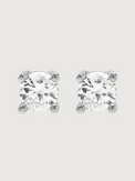 Tia Stud Earrings in Sterling Silver Jewelry for Pierced Ears 925 Metal Stone One Size 0.3gms
