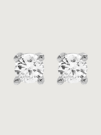 Tia Stud Earrings in Sterling Silver Jewelry for Pierced Ears 925 Metal Stone One Size 0.3gms