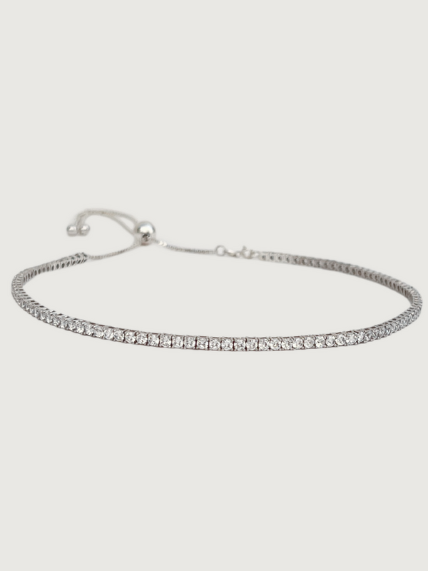 Zara-Choker-Tennis-Halskette aus Sterlingsilber