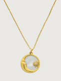 Front View of Nova Pendant Necklace in 18k Gold Plated Metal Adjustable Length Steel | Hypoallergenic Tarnish Resistant Sweat Water One Size 4.2gms