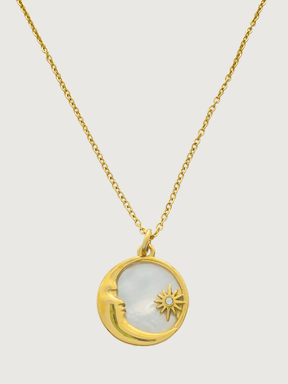Front View of Nova Pendant Necklace in 18k Gold Plated Metal Adjustable Length Steel | Hypoallergenic Tarnish Resistant Sweat Water One Size 4.2gms