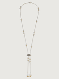 Rear View of Hailey Long Necklace in 925 Sterling Silver Adjustable Length Metal Stone One Size 29.2gms