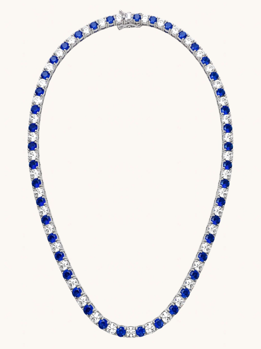 Front View of Vivienne Tennis Necklace Comfort Fit Rhodium Plated Brass 16 inches 26gms Mix Metal