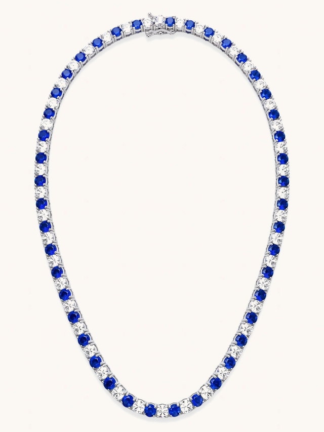 Front View of Vivienne Tennis Necklace Comfort Fit Rhodium Plated Brass 16 inches 26gms Mix Metal
