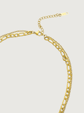 Rear View of Duo Layered Necklace in 18k Gold-Plated Metal Adjustable Length Gold Plated Steel | Hypoallergenic Tarnish Resistant Sweat Water Eco - Friendly One Size 12.3gms