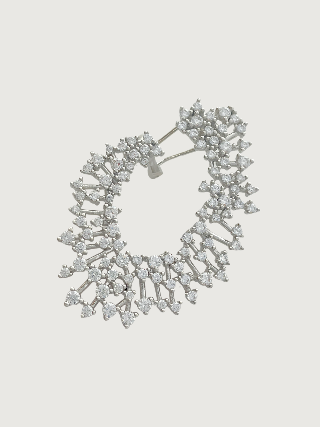 Closeup of Zahra Earrings in Sterling Silver Jewelry for Pierced Ears 925 One Size 21.1gms