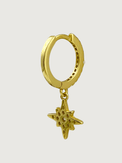 Rear View of Stella Star Single Earring in 18k Gold-plated Sterling Silver Jewelry for Pierced Ears Gold Plated 925 Metal Stone One Size 0.7gms