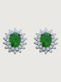 Front View of Ivy Stud Earrings in Sterling Silver Jewelry for Pierced Ears 925 Metal Stone One Size 3.3gms