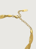 Rear View of Raia Ripple Bracelet in 18K Gold Plated Metal Adjustable Length 18k Steel | Hypoallergenic Tarnish Resistant Sweat Water Eco - Friendly One Size 5.1gms