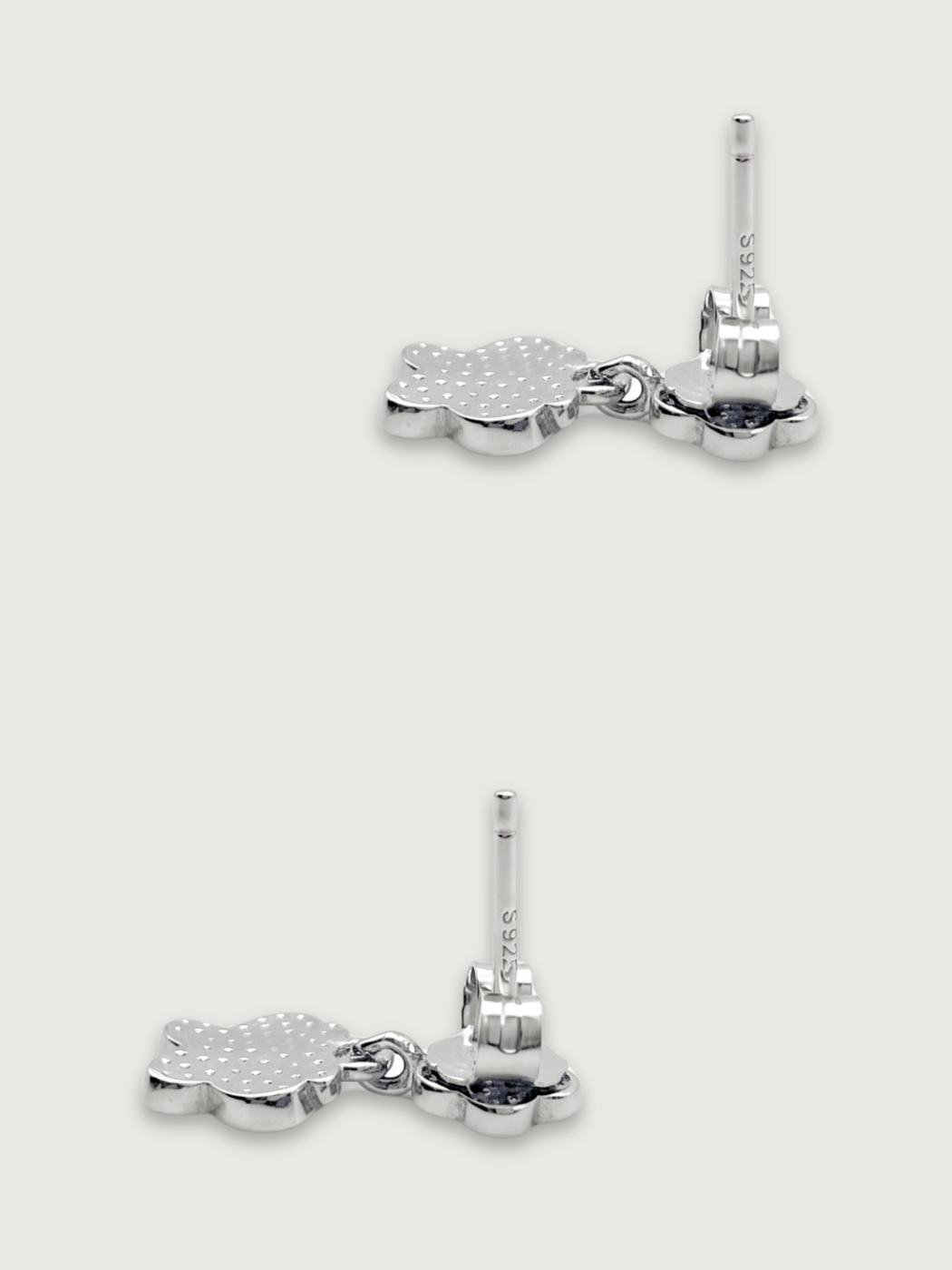 Rear View of Little Princess Butterfly Dangle Earrings Jewelry for Pierced Ears 925 Sterling Silver One Size 1.8gms