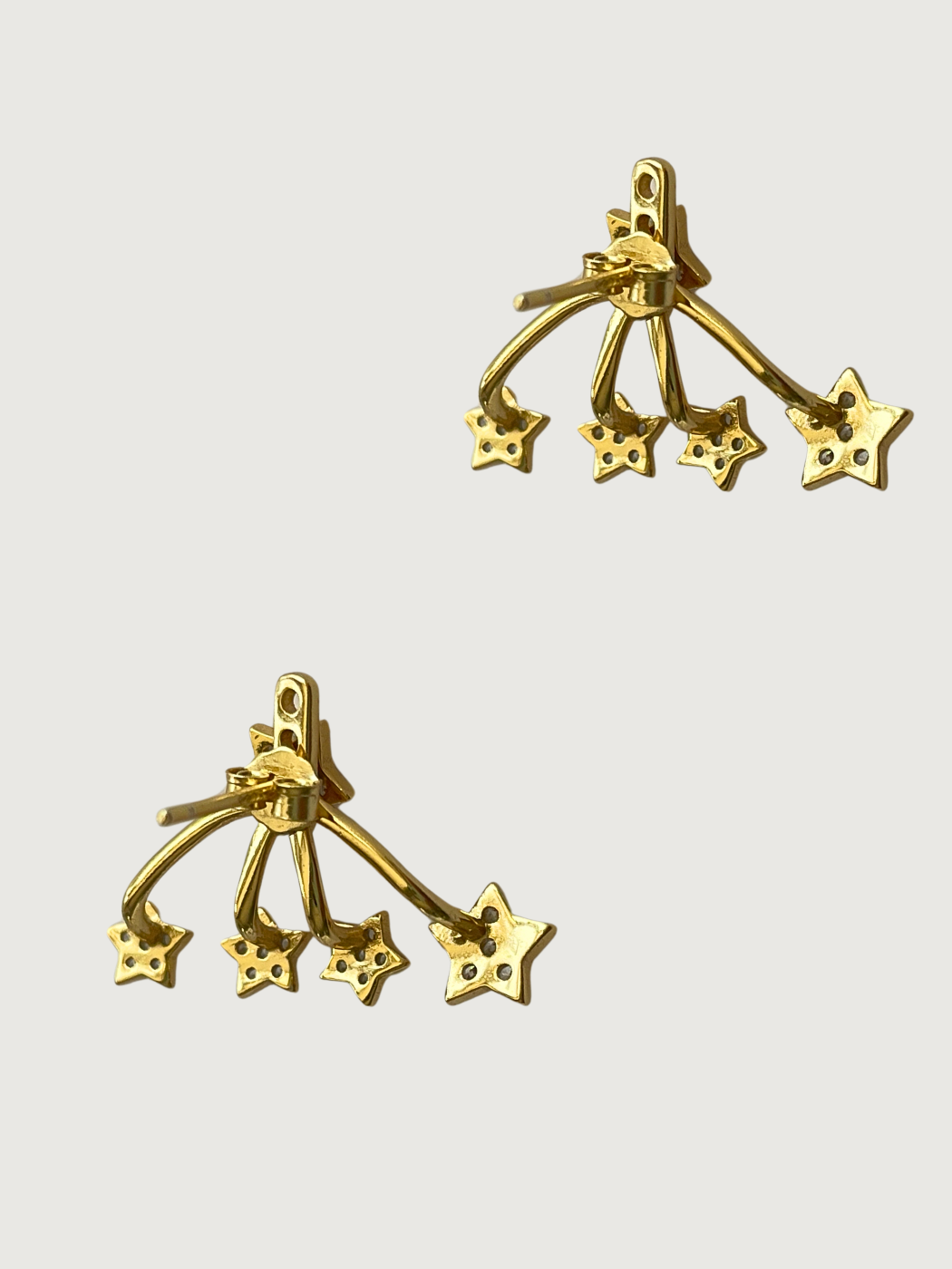 Gia Ear Jacket Earrings in 18K Gold Plated Sterling Silver Jewelry for Pierced Ears 18k 925 Metal 2 cm 2.1gms