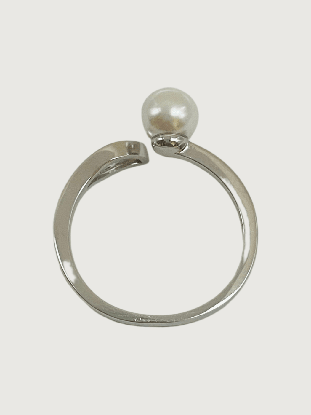 Rear View of Bianca Stunning Sterling Silver Pearl Ring Open-Adjustable-Resizable 925 Metal Stone One Size 2.5gms