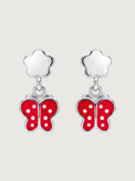 Front View of Little Princess Butterfly Dangle Earrings Jewelry for Pierced Ears 925 Sterling Silver One Size 1.8gms