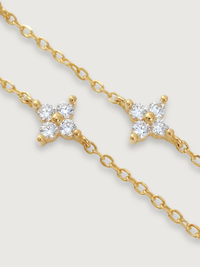 Rear View of Irene Star Charm Anklet in 18K Gold Plated Sterling Silver Adjustable Length 18k 925 1.7gms