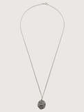 Rear View of Zora Pendant Necklace in Rhodium Plated Metal Fixed Length 925 Sterling Silver Brass One Size 4gms