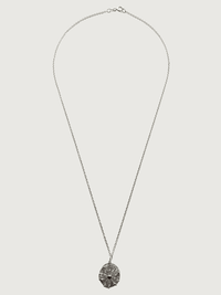 Rear View of Zora Pendant Necklace in Rhodium Plated Metal Fixed Length 925 Sterling Silver Brass One Size 4gms