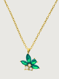 Front View of Jayda Pendant Necklace in 18k Gold Plated Metal Adjustable Length Steel | Hypoallergenic Tarnish Resistant Sweat Water Stone Eco - Friendly One Size 2.5gms Stainless