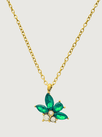 Front View of Jayda Pendant Necklace in 18k Gold Plated Metal Adjustable Length Steel | Hypoallergenic Tarnish Resistant Sweat Water Stone Eco - Friendly One Size 2.5gms Stainless