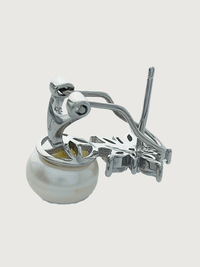 Rear View of Belle Pearl Drop Earrings in Sterling Silver Jewelry for Pierced Ears 925 Stone Metal One Size 5.4gms