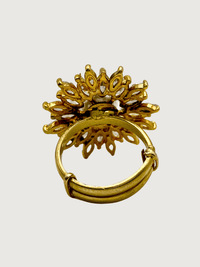 Rear View of Arya Ring in 18k Gold Plated Sterling Silver Regular 925 Metal Stone 7 mm 8gms